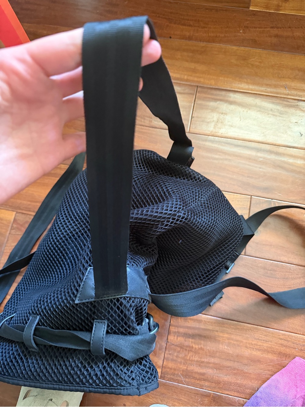 Black Mesh Chain Accent  Backpack - Picture 3 of 3